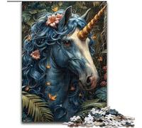 Rompecabezas de 1000 Piezas de Unicornio con Flores para Adultos Un desafío para la Mente, Actividad Familiar, decoración del hogar, Regalo navideño tamaño 50x75cm