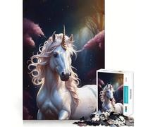 Rompecabezas de 1000 Piezas de Unicornio en Bosque Fantástico para Adolescentes Diversión,tamaño Uniforme,Piezas precisas,Actividad Relajante para Grupos en Interiores (38x52cm)