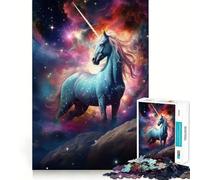 Rompecabezas de 1000 Piezas de Unicornio Espacial para Adolescentes Juguete para desarrollar la lógica y la Capacidad de Entretenimiento Corte preciso 50x75cm