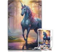 Rompecabezas de 1000 Piezas de Unicornio, mitología artística, una Forma Relajante de llenar el Tiempo Libre, Corte preciso y consistente, Juguete de Juego, tamaño 38x52cm