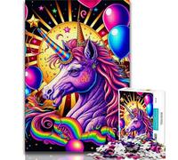 Rompecabezas de 1000 Piezas de Unicornios de Colores para Adultos y Adolescentes Divertido para el hogar Ideal para días de Lluvia Regalo de cumpleaños 50x75cm