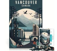 Rompecabezas de 1000 Piezas de Vancouver, Canadá Diseño Limpio y Decorativo Juego para ejercitar la Mente Regalo Ideal para Relajarse y Disfrutar en cumpleaños (38x26cm)