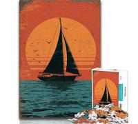 Rompecabezas de 1000 Piezas de velero navegando por el océano para Adolescentes Juguetes educativos interacción Entre Padres e Hijos 50x75cm