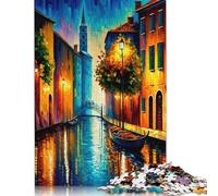 Rompecabezas de 1000 Piezas de Venecia en Colores para Adultos. Rompecabezas de Madera. Juego desafiante. 1000 Piezas (75 x 50 cm).