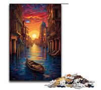 Rompecabezas de 1000 Piezas de Venecia Italia Regalos para Adultos Rompecabezas navideños con Papá Noel para Adolescentes a Partir de 14 años 75 x 50 cm