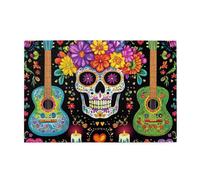 Rompecabezas de 1000 piezas de violín de dibujos animados del Día de los Muertos para adultos, rompecabezas de madera para adultos, regalos para decoración del hogar