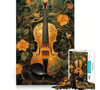 Rompecabezas de 1000 Piezas de violín Vintage para Adolescentes Juego Divertido con Encaje Huecos Actividad Nocturna para Toda la Familia (50x75cm)