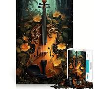 Rompecabezas de 1000 Piezas de violín Vintage para Adolescentes Juego Divertido con Encaje Huecos Actividad Nocturna para Toda la Familia (38x26cm)