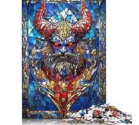 Rompecabezas de 1000 Piezas de vitrales de Demonios para Adultos y Adolescentes. Rompecabezas de Papel para diversión Familiar y Noches de Juegos. 1000 Piezas (75 x 50 cm).