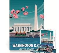 Rompecabezas de 1000 Piezas de Washington DC para Adultos estimula la Mente, fomenta la relajación y Proporciona un excelente Regalo (50x75cm)