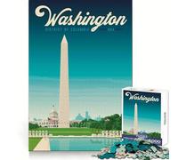 Rompecabezas de 1000 Piezas de Washington DC Travel Poste para Adolescentes Rompecabezas Que desarrolla la lógica y la diversión Ensamblaje preciso Regalo Original (50x75cm)