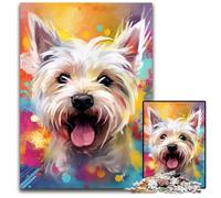 Rompecabezas de 1000 Piezas de West Highland White Terrier,Rompecabezas imposibles para Adultos,Adolescentes y familias,decoración Hacer tú Mismo y un desafío para el Cerebro,50x75cm