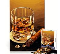 Rompecabezas de 1000 Piezas de Whiskey Cigar para Adolescentes Sharp Recall Serene Escape Uniform Cut Perfect Xmas (38x26cm)