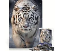 Rompecabezas de 1000 Piezas de White Tiger Photography para Adolescentes Ejercicio cognitivo, relajación y Ocio Regalo Ideal para el Invierno (38x26cm)