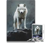 Rompecabezas de 1000 Piezas de White Wolf para Adultos, Juego Interactivo de Habilidad cognitiva, Idea Memorable, tamaño 50x75cm