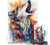 Rompecabezas de 1000 Piezas de Wolf Fantasy Art para Adultos Diversión para ejercitar la Mente Corte de precisión Bordes Lisos Actividad Absorbente para Noches tranquilas (38x52cm)
