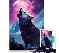 Rompecabezas de 1000 Piezas de Wolf Fantasy Art para Adultos Entrenamiento Cerebral Divertido,componentes Resistentes y de Corte Limpio,Actividad Relajante para la Mente (50x75cm)