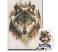 Rompecabezas de 1000 Piezas de Wolf Mountain Forest, Divertido Juego de Desarrollo cognitivo, Regalo de celebración Especial y reflexivo, tamaño 38x26cm