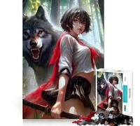 Rompecabezas de 1000 Piezas de Wolf Samurai Girl Entrenamiento Cerebral Divertido,Piezas de Ajuste preciso Un pasatiempo Fascinante para los Momentos de Ocio (50x75cm)