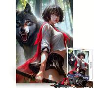 Rompecabezas de 1000 Piezas de Wolf Samurai Girl para Adultos: estimulación cognitiva, Escape Consciente, Cierre hermético, Regalo navideño (38x26cm)