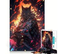 Rompecabezas de 1000 Piezas de Wolf Samurai Oni para Adolescentes Juego de Habilidades mentales Corte láser para un Ajuste Actividad grupal Relajante para Interiores (50x75cm)