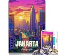 Rompecabezas de 1000 Piezas de Yakarta, Indonesia, para Adultos y Adolescentes ¡Disfruta de Tus Vacaciones en casa! Cada Pieza es única Un Juego Familiar desafiante y Divertido 38x26cm