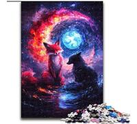 Rompecabezas de 1000 Piezas de Yin Yang Fox para Adultos y Adolescentes Interacción Entre Padres e Hijos para Reducir el estrés (50x75cm)