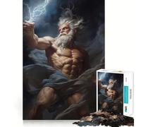 Rompecabezas de 1000 Piezas de Zeus de la mitología Griega para Adultos,Juguete para Resolver Problemas,de Calidad Profesional,para Recortar y para Relajarse en Grupo (50x75cm)