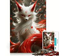 Rompecabezas de 1000 Piezas de Zorro Rojo y Blanco para Adolescentes Juguete para ejercitar la Mente Diseño Relajante Regalo Ideal para armar (50x75cm)
