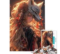 Rompecabezas de 1000 Piezas de Zorro Samurai Ángel Juegos educativos para Juegos de desafío Juguete Ideal para Regalar y Pasar el Tiempo en casa Durante Las Vacaciones (Tamaño 50x75cm)