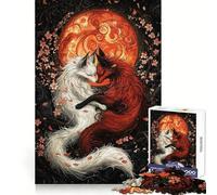 Rompecabezas de 1000 Piezas de Zorros Blancos y Rojos para Adultos Ejercicio Mental Escape Tranquilo Cierre Seguro Regalo Ideal (50x75cm)