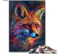 Rompecabezas de 1000 Piezas de Zorros Coloridos para Adultos, Juguetes educativos, Juegos Familiares con póster a Juego y Hoja de Trivia (26x38cm)