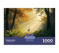 Rompecabezas De 1000 Piezas Deer in Autumn Forest Rompecabezas para Adultos Juego De Ingenio Difícil Difícil Único Cumpleaños Y Regalos 52x38cm/1000pcs
