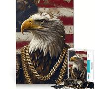 Rompecabezas de 1000 Piezas del águila Calva Americana Diversión para ejercitar la Mente Piezas de Ajuste preciso Un pasatiempo Fascinante para los Momentos de Ocio (38x52cm)