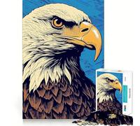 Rompecabezas de 1000 Piezas del águila Calva Americana para Adultos,Juguete para Resolver Problemas,Calidad Profesional,Ideal para Actividades grupales relajantes en Interiores (50x75cm)