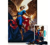 Rompecabezas de 1000 Piezas del Ángel Miguel con Espada y Alas Doradas para Adolescentes Juego de Entrenamiento Cognitivo Ajuste, Compacto y Divertido para Jugar en Familia (38x26cm)