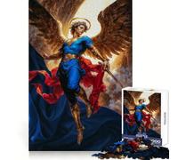 Rompecabezas de 1000 Piezas del Ángel Miguel con Espada y Alas Doradas para Adultos Estimula la agudeza Mental Proporciona un Entretenimiento Tranquilo y Ofrece Bordes Suaves Un Regalo entrañable