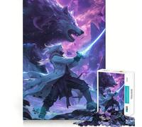 Rompecabezas de 1000 Piezas del Anime El Hechicero de los Lobos para Adultos Juego Mental Pasatiempo en casa Bordes limpios Un Regalo Encantador (38x52cm)