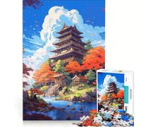 Rompecabezas de 1000 Piezas del Antiguo Japón Juguete Educativo Carrera de Velocidad Manual con Piezas de Formas aleatorias Que encajan Perfectamente 38x26cm