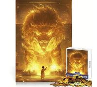 Rompecabezas de 1000 Piezas del Antiguo Rey León Chino para Adolescentes Poder de Recuerdo Placer Relajante Bordes precisos Sorpresa de cumpleaños (38x26cm)