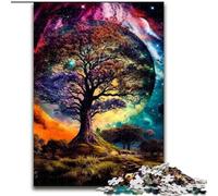 Rompecabezas de 1000 Piezas del Árbol de la Vida Cósmico de Madera,Juego Familiar Interactivo,Apto para Mayores de 14 Años,50x75cm,Juego de Rompecabezas para Adolescentes, Navidad