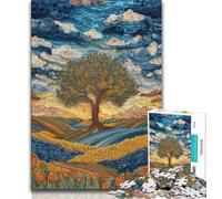 Rompecabezas de 1000 Piezas del Árbol de la Vida para Adultos, Ayuda a ejercitar el Cerebro, Juguetes adictivos para Cultivar la Paciencia, Gran Regalo, 50x75cm