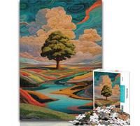 Rompecabezas de 1000 Piezas del Árbol de la Vida para Adultos, Juguete Educativo Intelectual descompresor, Gran Regalo y Juguetes, 50x75cm