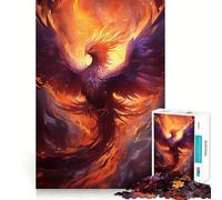 Rompecabezas de 1000 Piezas del Ave Fénix Mística para Adultos y Adolescentes Juguete de lógica Clara para Relajarse Corte Artículo de Santa Claus (38x26cm)