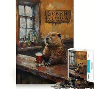 Rompecabezas de 1000 Piezas del Bar de Cerveza Bober,diseño de Corte preciso,Juego Mental,Regalo fácil de Jugar,Regalo Divertido de cumpleaños 50x75cm