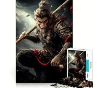 Rompecabezas de 1000 Piezas del Bastón Dorado de Sun Wukong para Adolescentes Juego Inteligente para Pasar Tiempo en Familia, Pieza de Arte para armar 50x75cm
