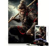 Rompecabezas de 1000 Piezas del Bastón Dorado de Sun Wukong para Adolescentes Recuerdo, Mejora, Mente Tranquila, Arte de Corte Claro, Coleccionable 38x26cm