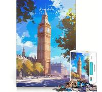 Rompecabezas de 1000 Piezas del Big Ben de Londres con Bordes Lisos Juego para desarrollar la Mente y divertirse Un Momento Acogedor Regalo Ideal para cumpleaños y para Aficionados (38x52cm)