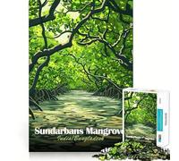 Rompecabezas de 1000 Piezas del Bosque de Manglares de Sundarbans para Adultos Juguete para ejercitar la Mente Diseño de fácil Montaje Regalo de Temporada 38x26cm