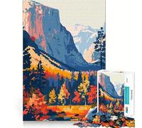 Rompecabezas de 1000 Piezas del Bosque de Yosemite en otoño Corte Impecable Divertido Juego de lógica Juguete para Jugar Gratis Actividad de cumpleaños (38x52cm)